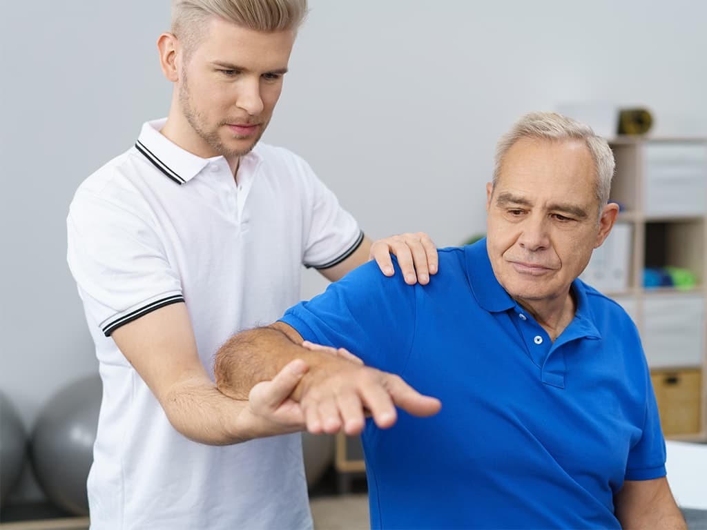 ALS patient stretching
