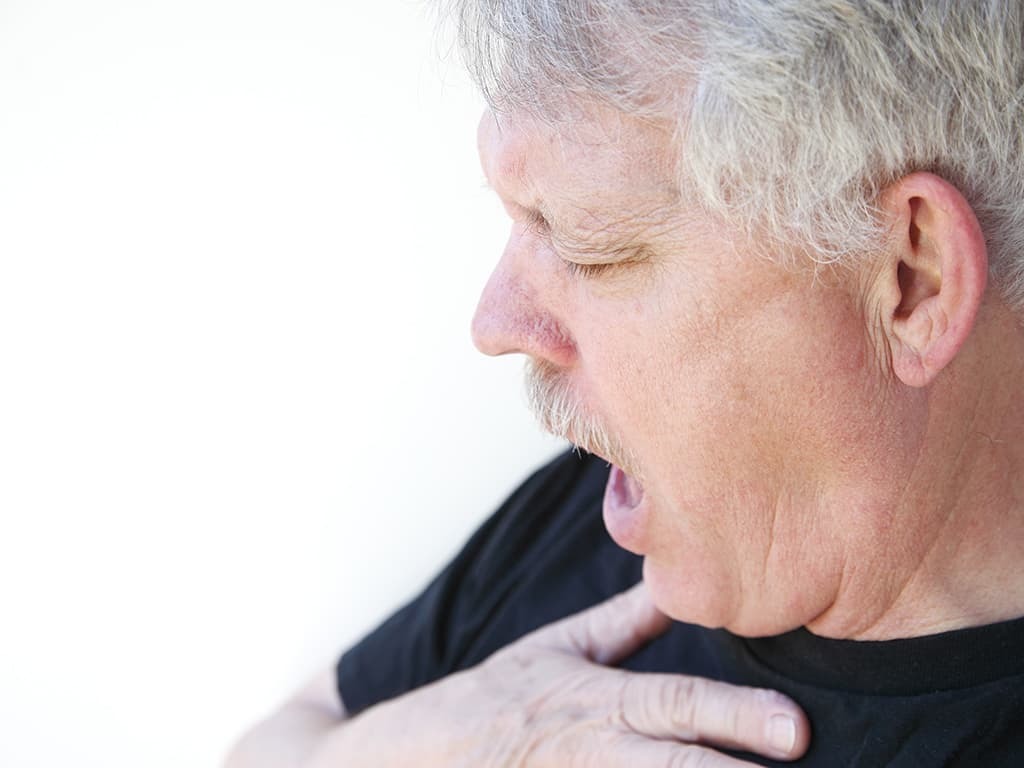 ALS patient with breathing difficulties