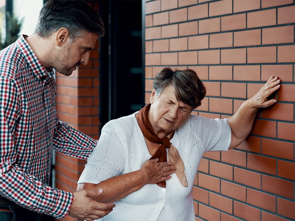 ALS patient with breathing difficulties