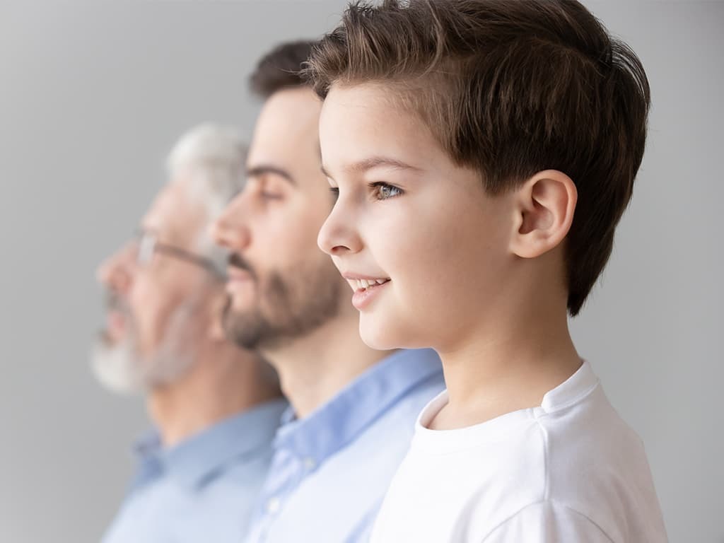 Three generations of a family