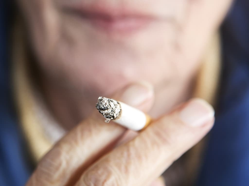 Man smoking cigarette